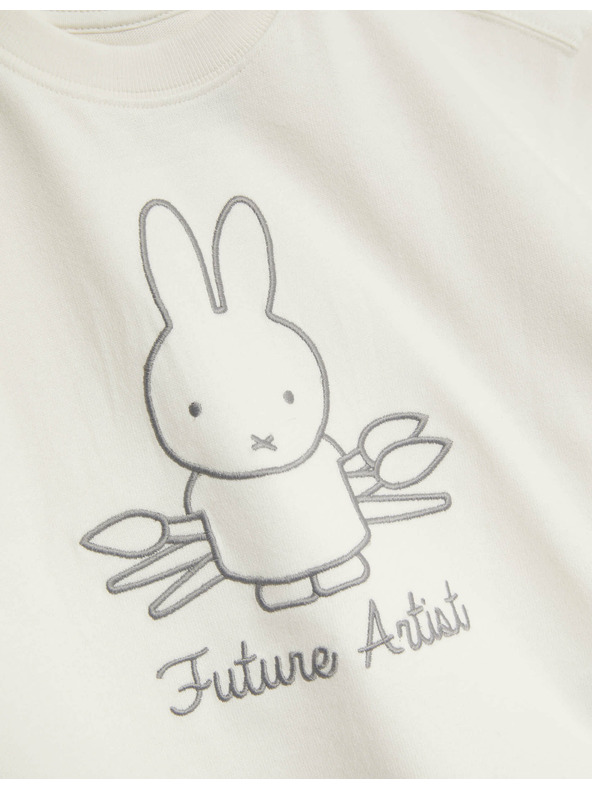 Marks & Spencer Тениска Miffy™ с висок процент памук (1–8 години) Marks & Spencer в кремаво