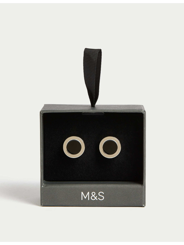 Marks & Spencer Кръгли ръкавели с копчета Marks & Spencer в сребристо