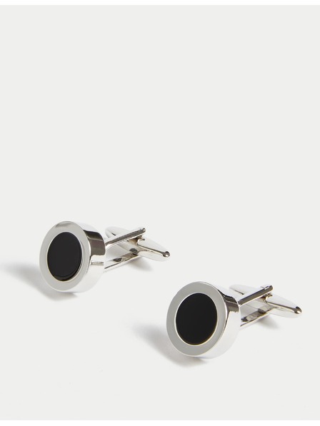 Marks & Spencer Кръгли ръкавели с копчета Marks & Spencer в сребристо