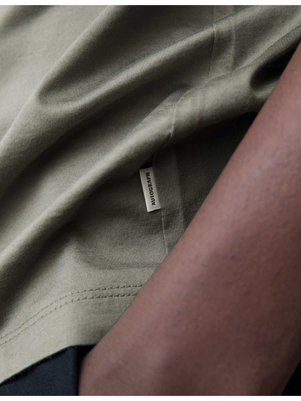 Marks & Spencer Тениска от премиум памук, тесен силует Marks & Spencer зелена