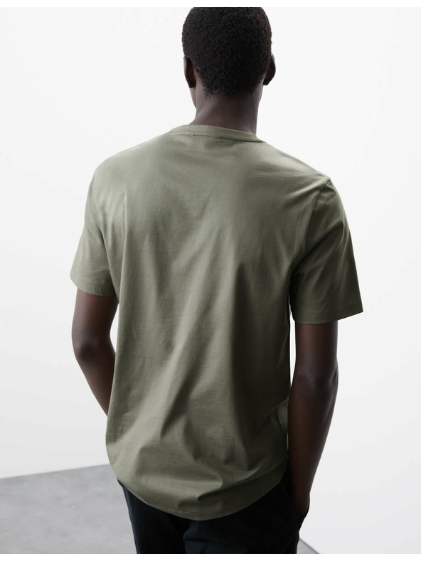 Marks & Spencer Тениска от премиум памук, тесен силует Marks & Spencer зелена