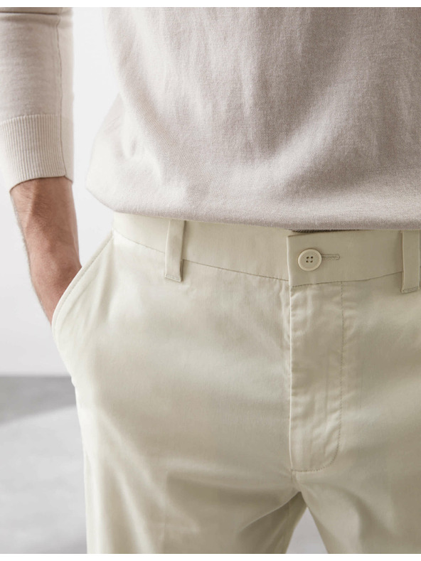 Marks & Spencer Супер леки чино панталони, нормален силует Marks & Spencer сметанова