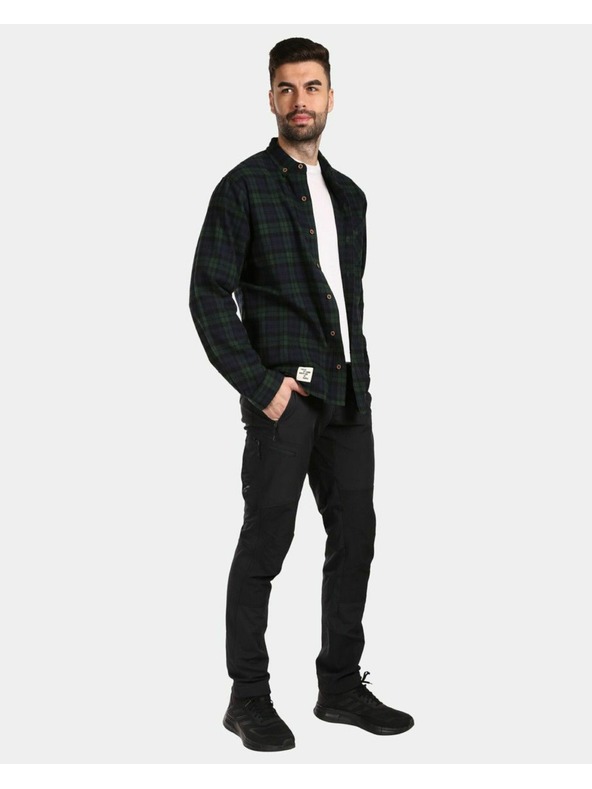 Kilpi Мъжка спортна фланелена риза Kilpi FLANNY-M Тъмнозелено