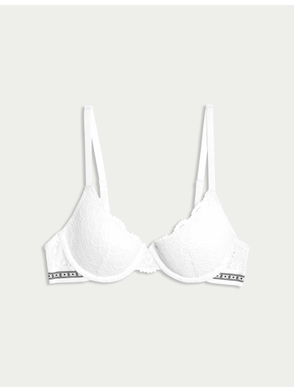 Marks & Spencer Дантелен сутиен Cleo с половинки чашки и банели, размер A–E Marks & Spencer бял