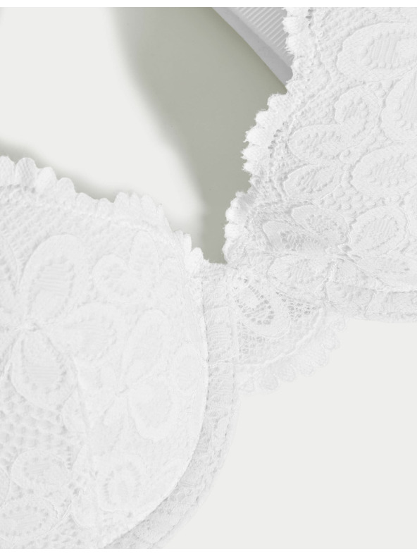 Marks & Spencer Дантелен сутиен Cleo с половинки чашки и банели, размер A–E Marks & Spencer бял