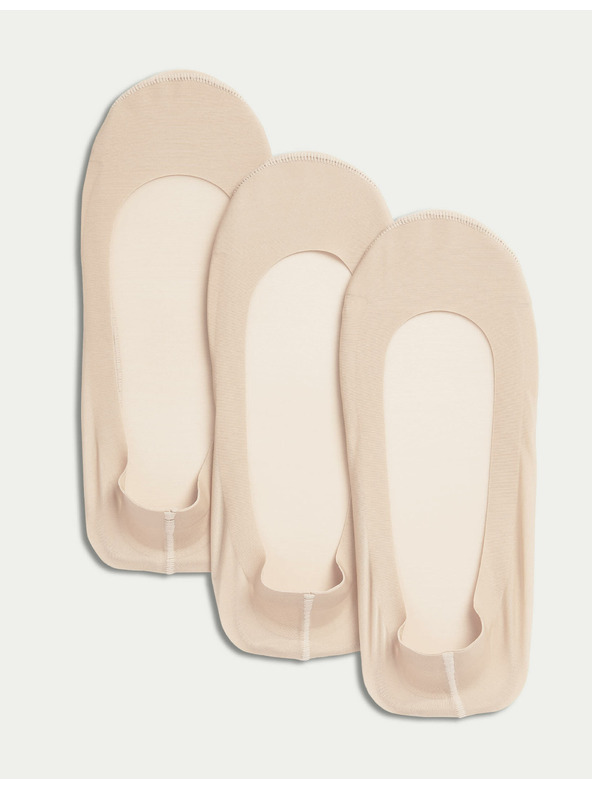 Marks & Spencer 3 бр. къси чорапи Marks & Spencer бежови