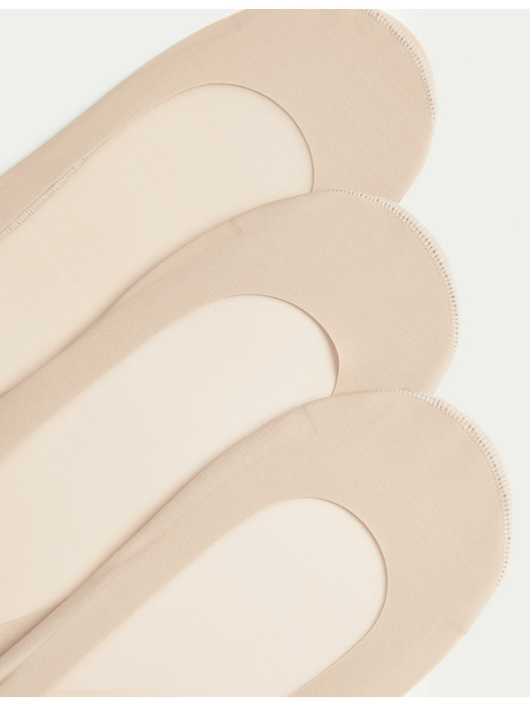 Marks & Spencer 3 бр. къси чорапи Marks & Spencer бежови