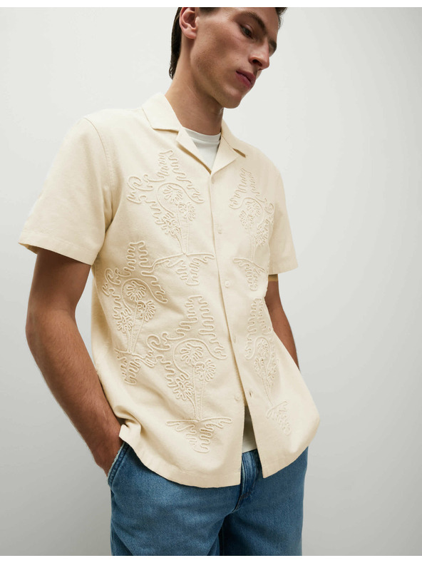 Marks & Spencer Риза с висок процент памук Marks & Spencer кремава