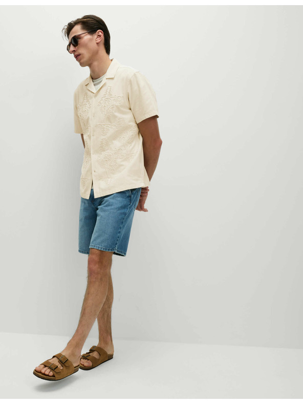 Marks & Spencer Риза с висок процент памук Marks & Spencer кремава