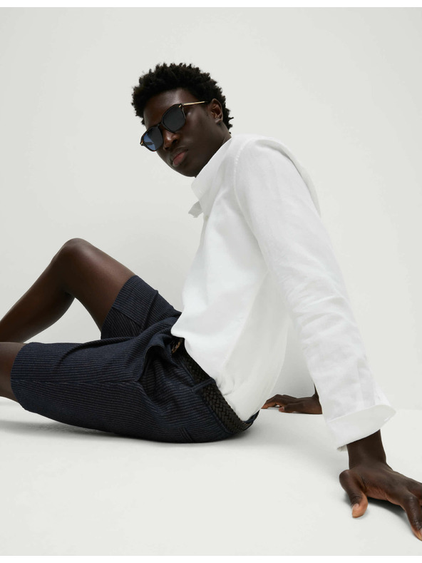 Marks & Spencer Chino шорти с частично еластична талия Marks & Spencer тъмносини