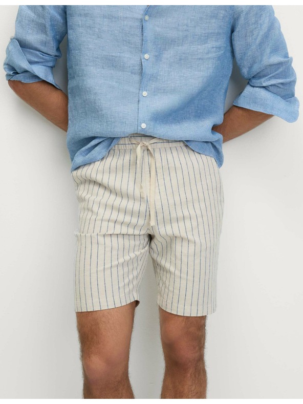 Marks & Spencer Шорти от ленен плат със еластична талия Marks & Spencer бежови