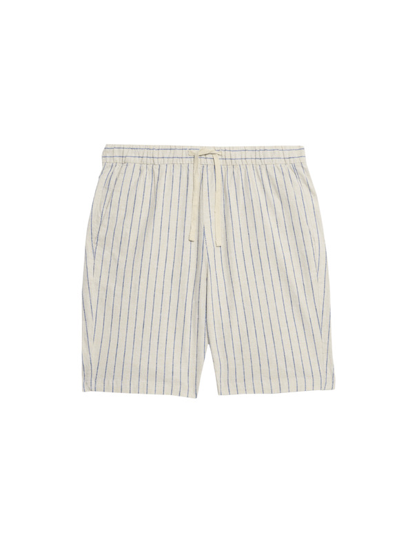 Marks & Spencer Шорти от ленен плат със еластична талия Marks & Spencer бежови