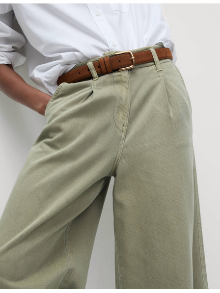 Marks & Spencer Мачкани панталони с широк крачол и висок процент памук Marks & Spencer кафяви