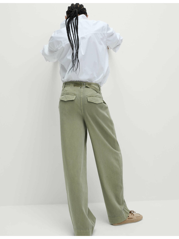 Marks & Spencer Мачкани панталони с широк крачол и висок процент памук Marks & Spencer кафяви