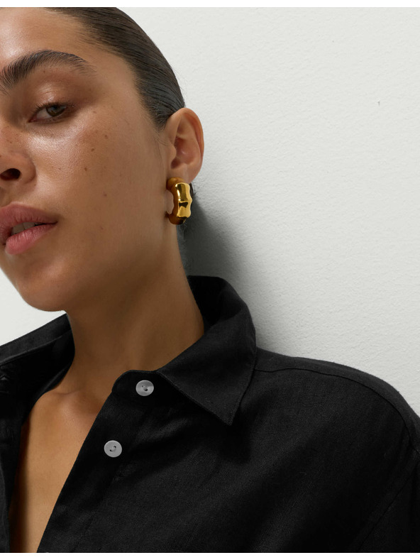 Marks & Spencer Плажна риза от чист памук с яка Marks & Spencer черна