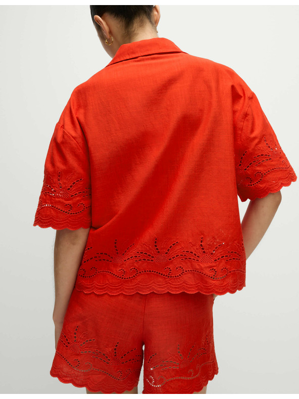 Marks & Spencer Плажни шорти от чист памук с изрязване Marks & Spencer червени