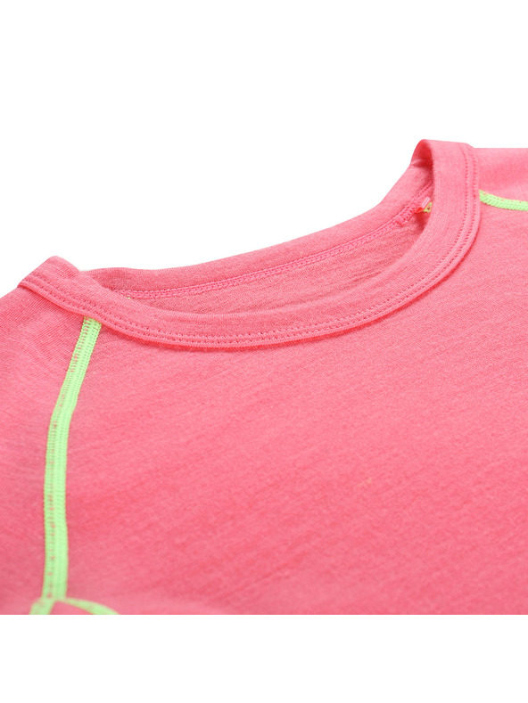 ALPINE PRO Детска тениска от мериносова вълна ALPINE PRO MERENO камелия роза