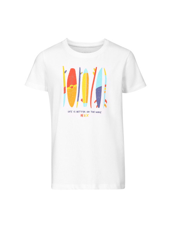 NAX Детска памучна тениска nax NAX OMESO бяла