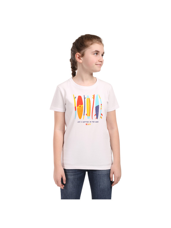 NAX Детска памучна тениска nax NAX OMESO бяла
