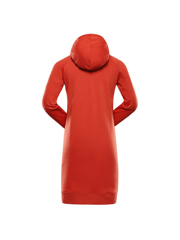 ALPINE PRO Дамска суитшъртова рокля ALPINE PRO OLEBA red clay