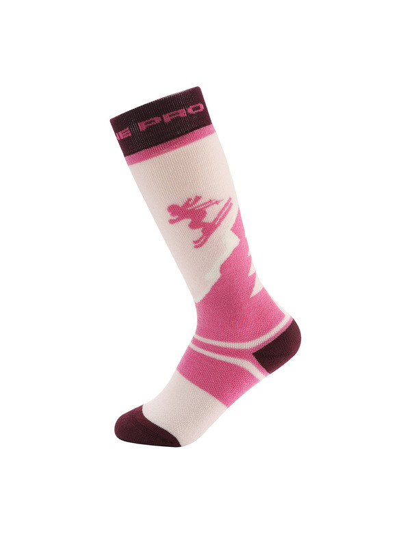 ALPINE PRO Детски ски чорапи от мерино вълна ALPINE PRO SKYRO светло лилаво