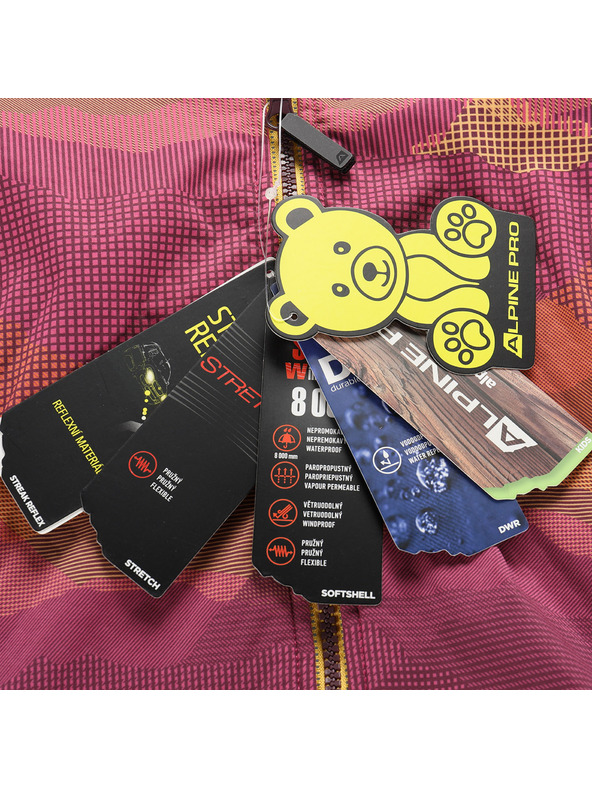 ALPINE PRO Детско softshell яке с мембрана ALPINE PRO EZORO фуксия федора вариант pa