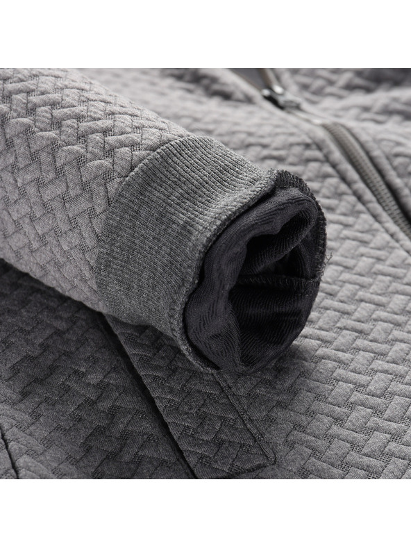 ALPINE PRO Детски меланжов суитшърт с качулка ALPINE PRO LELO тъмносиво