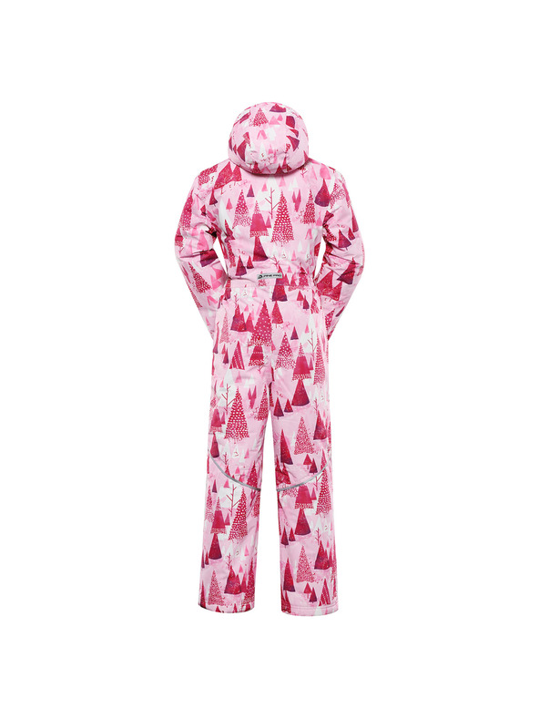 ALPINE PRO Детски гащеризон с мембрана ptx сняг ALPINE PRO KIREMO неоново нокаут розово вариант