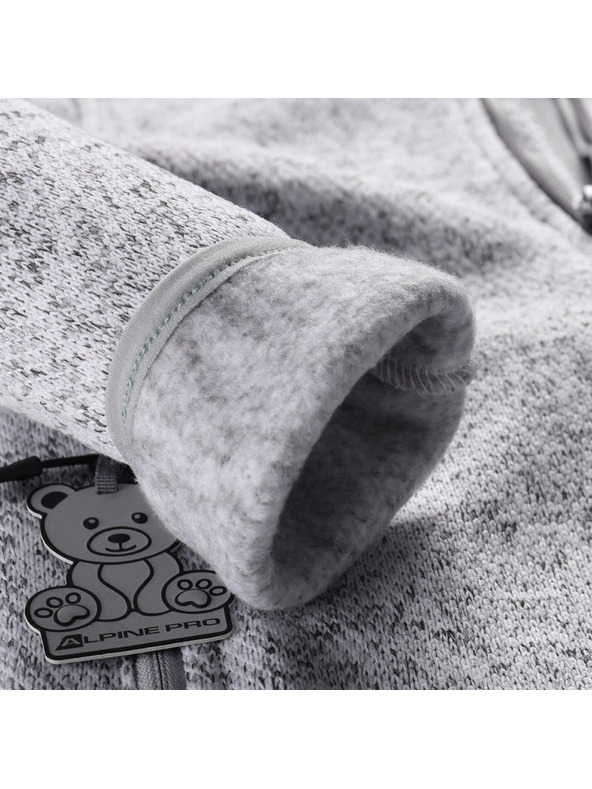 ALPINE PRO Детски топъл суитшърт с цип ALPINE PRO ZEGO 2 бял