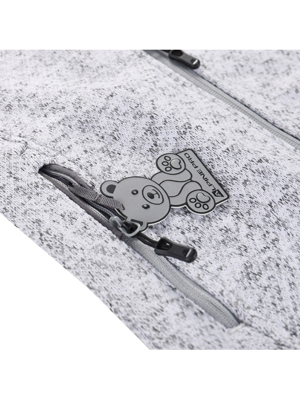 ALPINE PRO Детски топъл суитшърт с цип ALPINE PRO ZEGO 2 бял