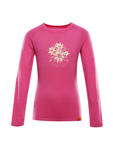 ALPINE PRO Детска мерино тениска ALPINE PRO MERENO fuchsia fedora вариант pb