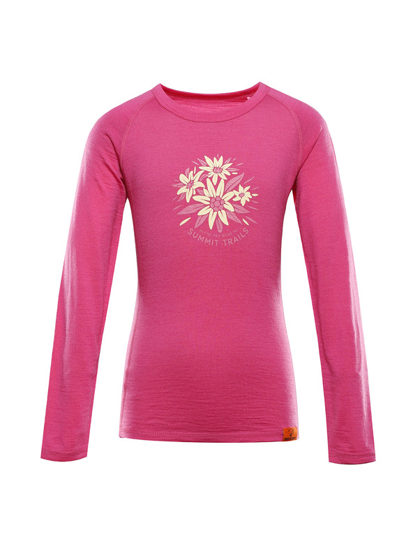 ALPINE PRO Детска мерино тениска ALPINE PRO MERENO fuchsia fedora вариант pb