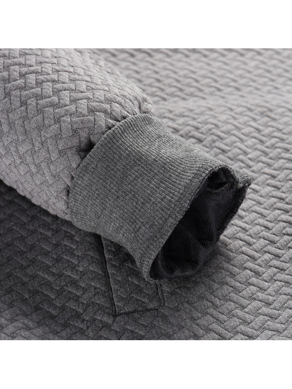 ALPINE PRO Мъжки суитшърт с качулка ALPINE PRO LEL тъмносив