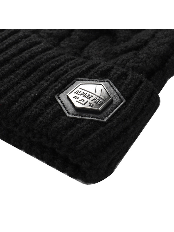 ALPINE PRO Зимна шапка с помпон ALPINE PRO ORGE black