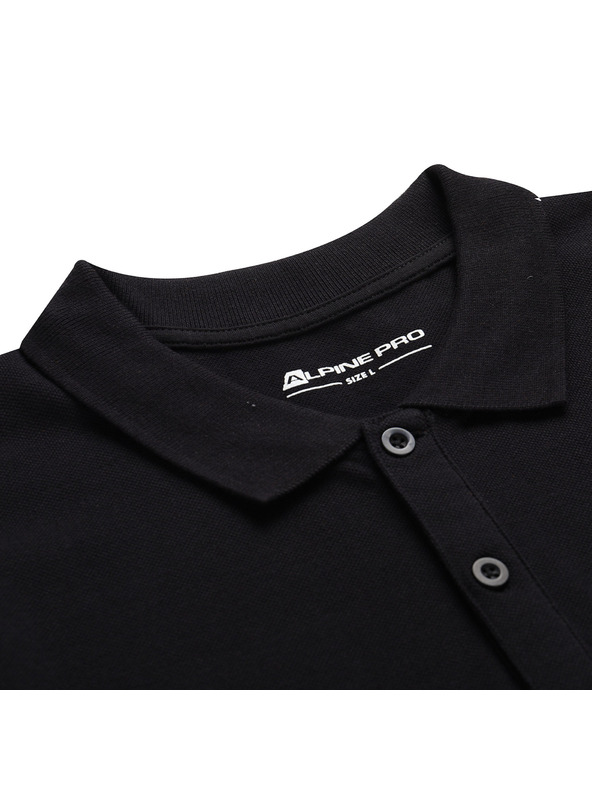 ALPINE PRO Тениска с яка и копчета ALPINE PRO GERBE черна варианта pa