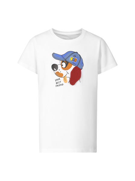 NAX Детска памучна тениска nax NAX WERVO бяла