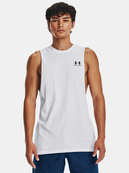 Under Armour Мъжки потник Under Armour UA LEFT CHEST CUT OFF TANK-WHT