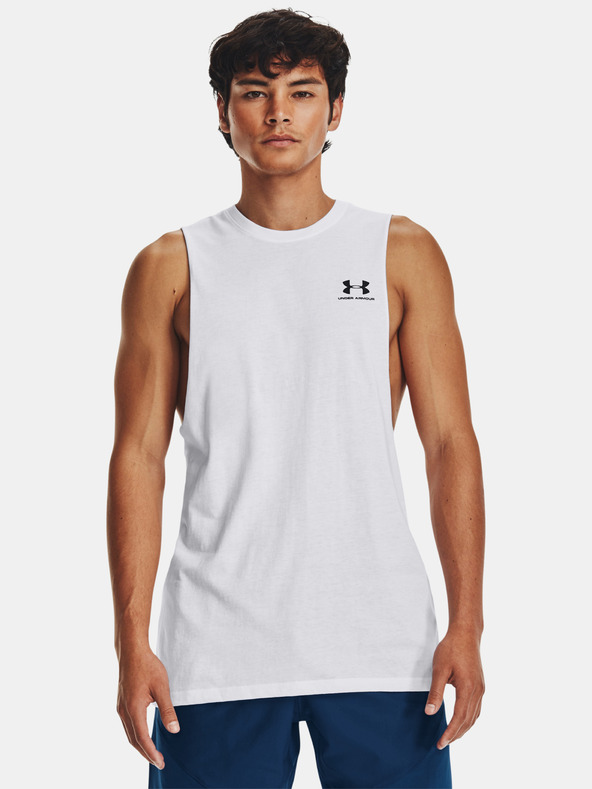Under Armour Мъжки потник Under Armour UA LEFT CHEST CUT OFF TANK-WHT