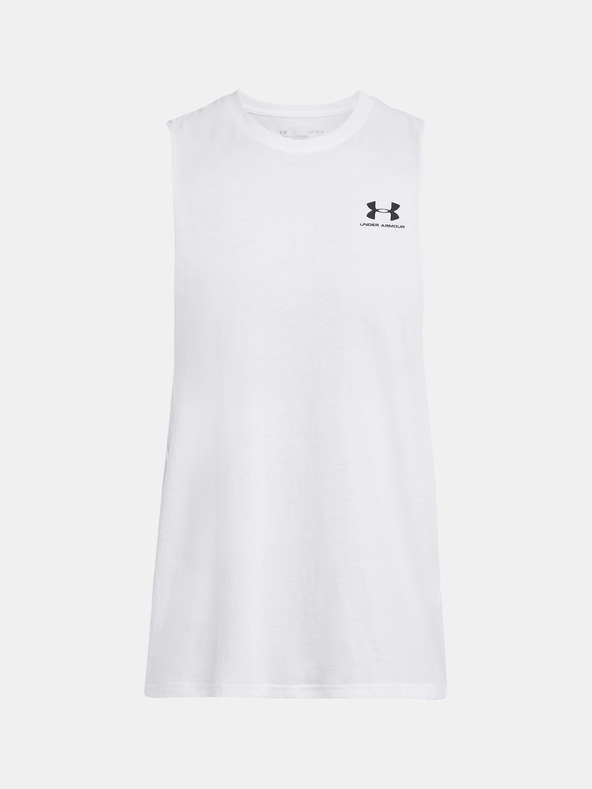 Under Armour Мъжки потник Under Armour UA LEFT CHEST CUT OFF TANK-WHT