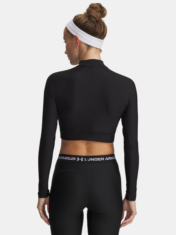 Under Armour Дамска тениска Under Armour HeatGear Crop Mock LS-BLK