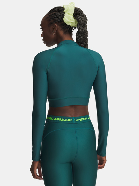 Under Armour Дамска тениска Under Armour HeatGear Crop Mock LS-GRN