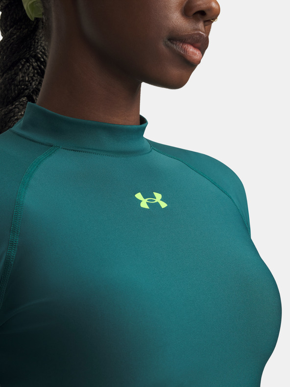 Under Armour Дамска тениска Under Armour HeatGear Crop Mock LS-GRN