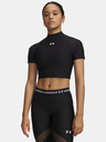 Under Armour Дамска тениска Under Armour HeatGear Crop Mock SS-BLK