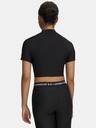 Under Armour Дамска тениска Under Armour HeatGear Crop Mock SS-BLK