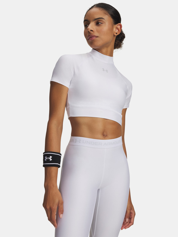 Under Armour Дамска тениска Under Armour HeatGear Crop Mock SS-WHT