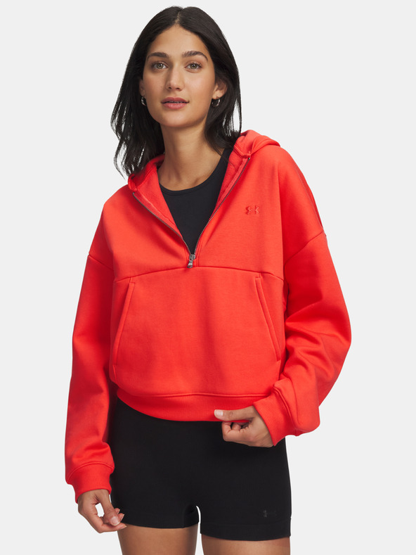 Under Armour Дамски суитшърт Under Armour UA Icon Fleece HZ Hoodie-RED