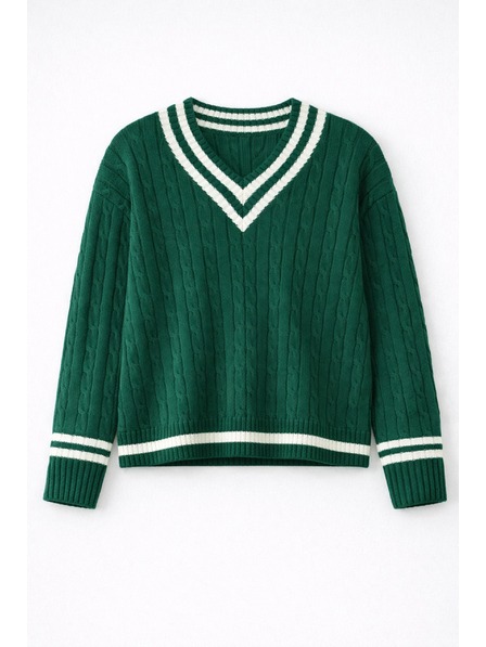 GAP Памучен пуловер с V-образно деколте GAP