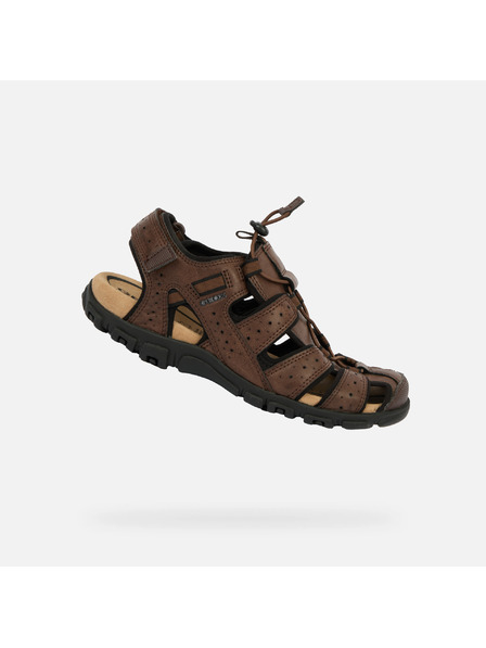 Geox Тъмнокафяви мъжки сандали Geox Omo Sandal Strada
