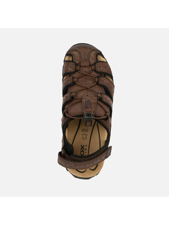 Geox Тъмнокафяви мъжки сандали Geox Omo Sandal Strada