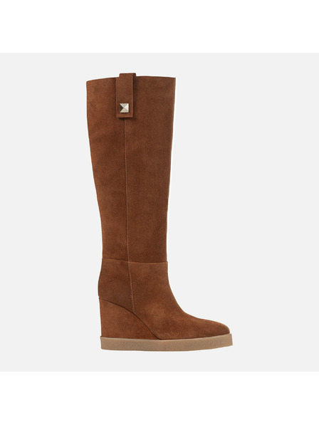 Geox Кафяви дамски ботуши Geox Wedge